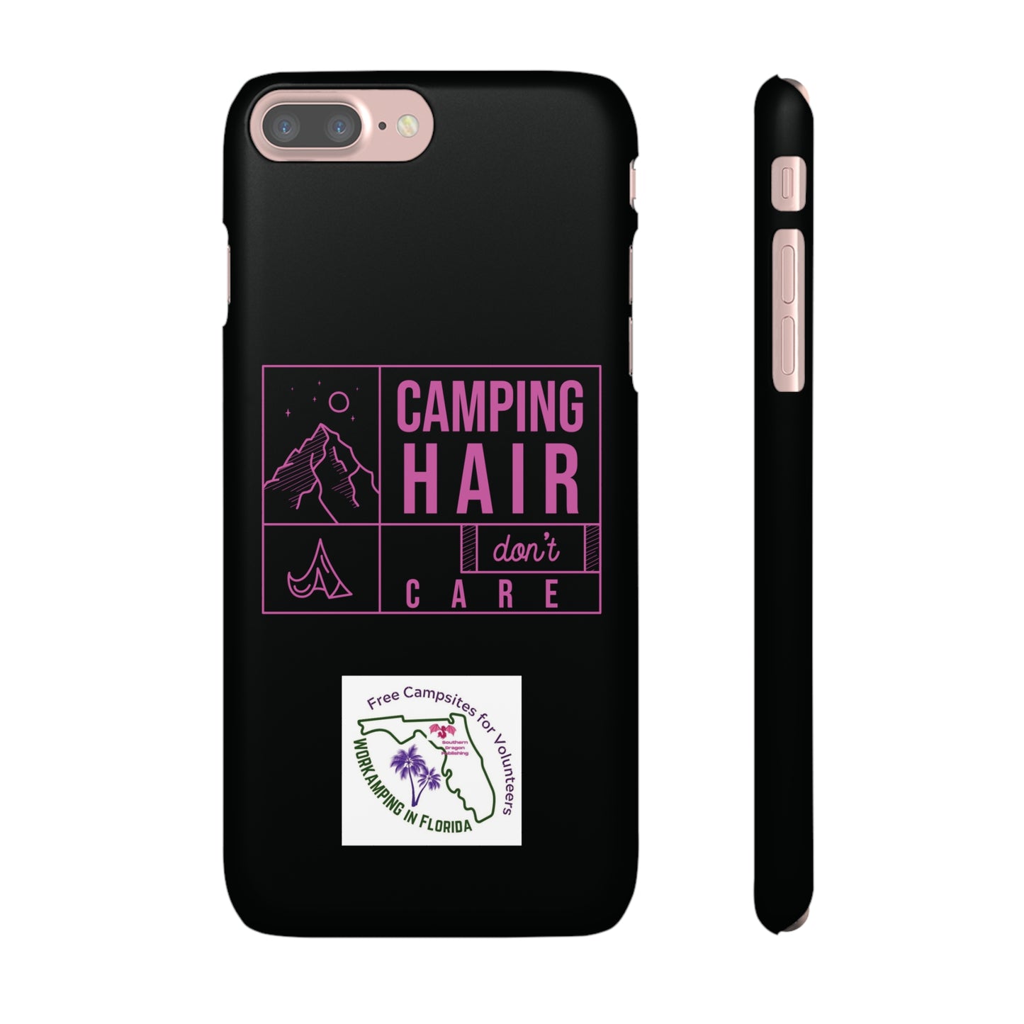 Camp Hair Dont Care iPhone and Samsung Black Cellphone Snap Cases