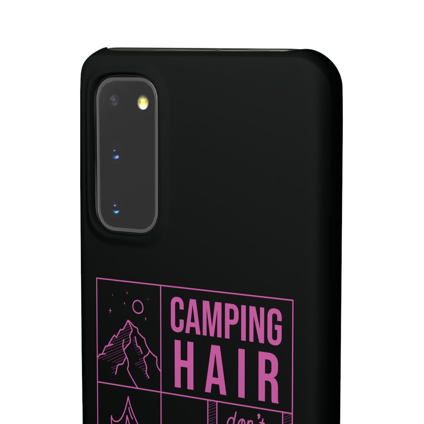 Camp Hair Dont Care iPhone and Samsung Black Cellphone Snap Cases