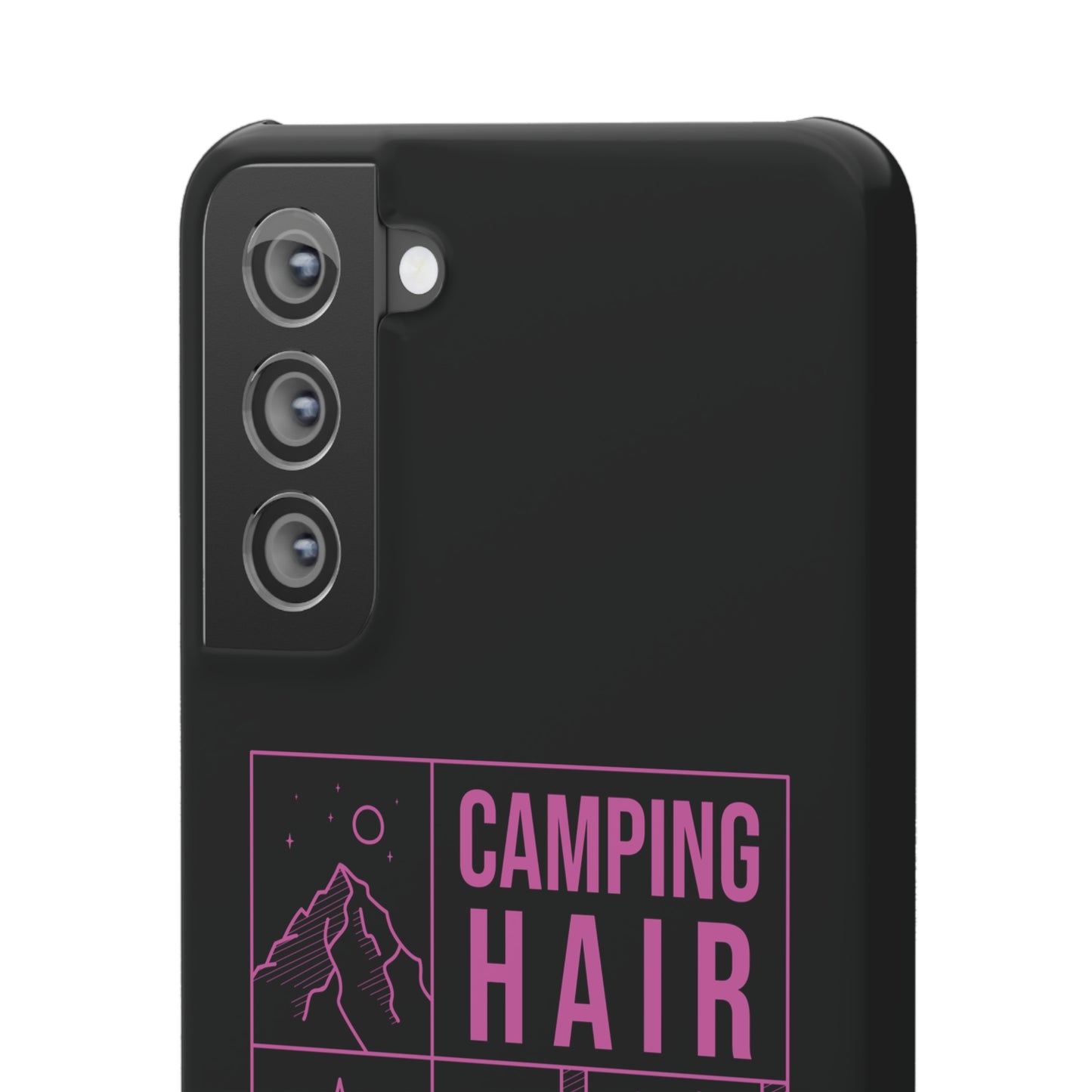 Camp Hair Dont Care iPhone and Samsung Black Cellphone Snap Cases