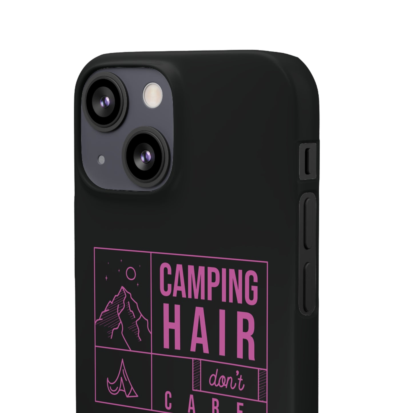 Camp Hair Dont Care iPhone and Samsung Black Cellphone Snap Cases