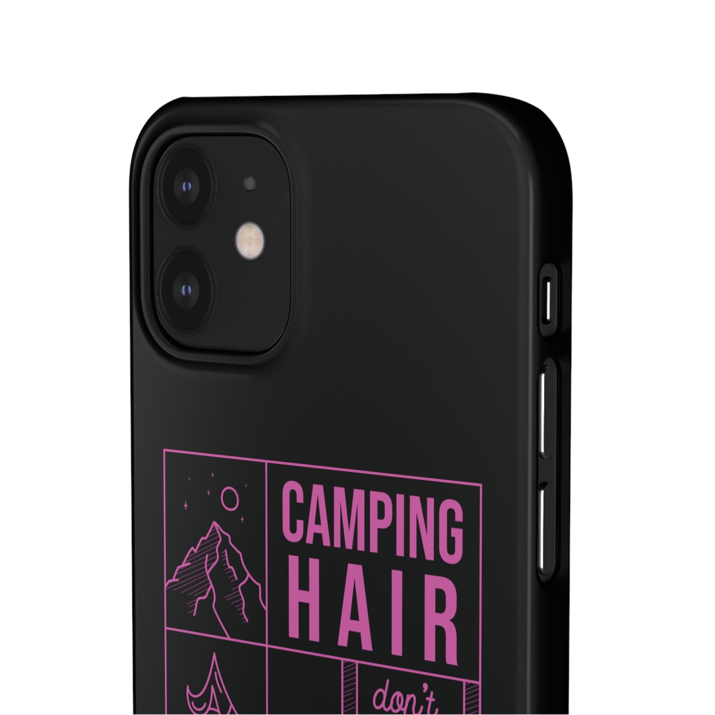 Camp Hair Dont Care iPhone and Samsung Black Cellphone Snap Cases