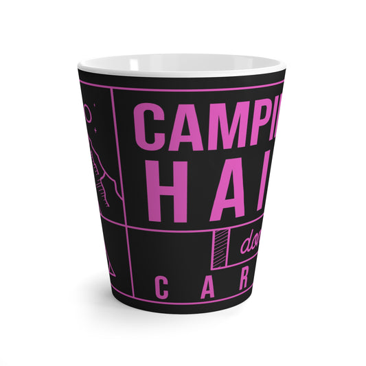 Camp Hair Dont Care Black and Pink Latte Mug
