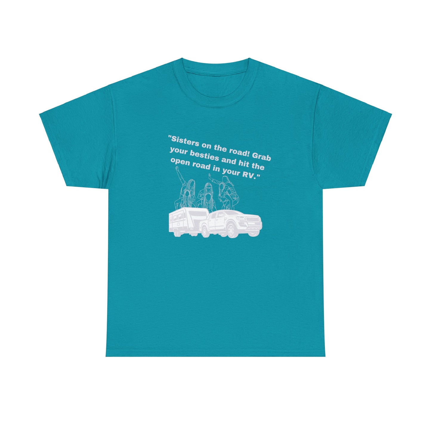 Sisters on the Road RVing Dark Colored Unisex Heavy Cotton Tee