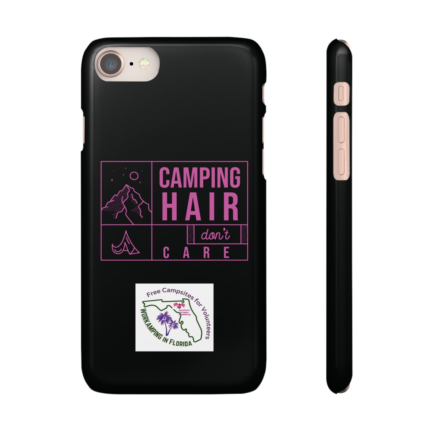 Camp Hair Dont Care iPhone and Samsung Black Cellphone Snap Cases