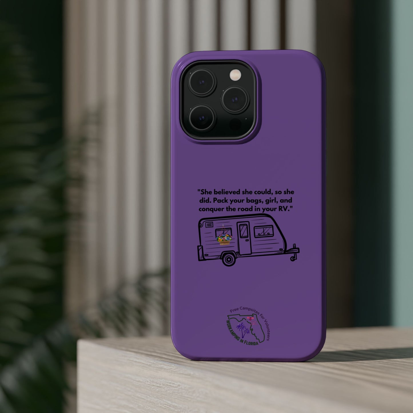 She Believed She Could Go RVing Purple Magnetic Tough Cases