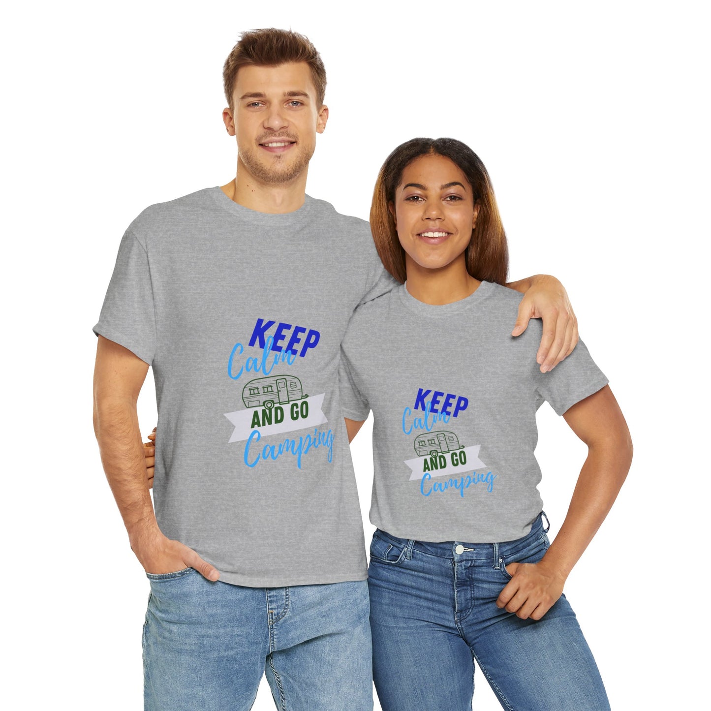 Keep Calm and Go Camping Unisex Heavy Cotton Tee