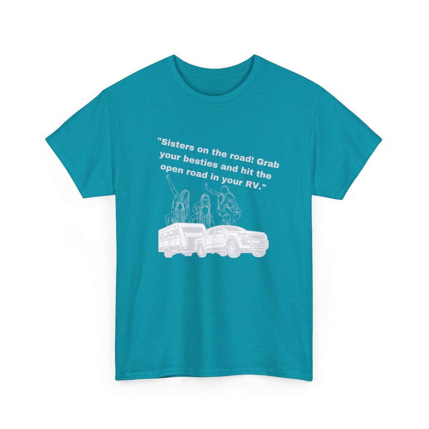 Sisters on the Road RVing Dark Colored Unisex Heavy Cotton Tee