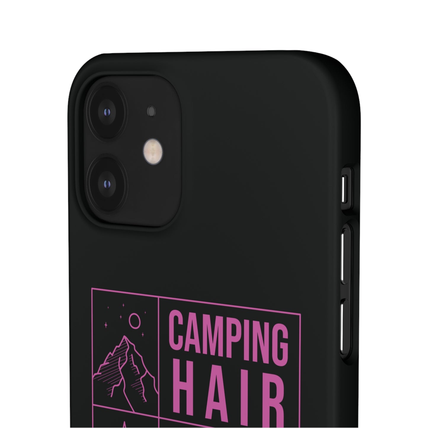 Camp Hair Dont Care iPhone and Samsung Black Cellphone Snap Cases