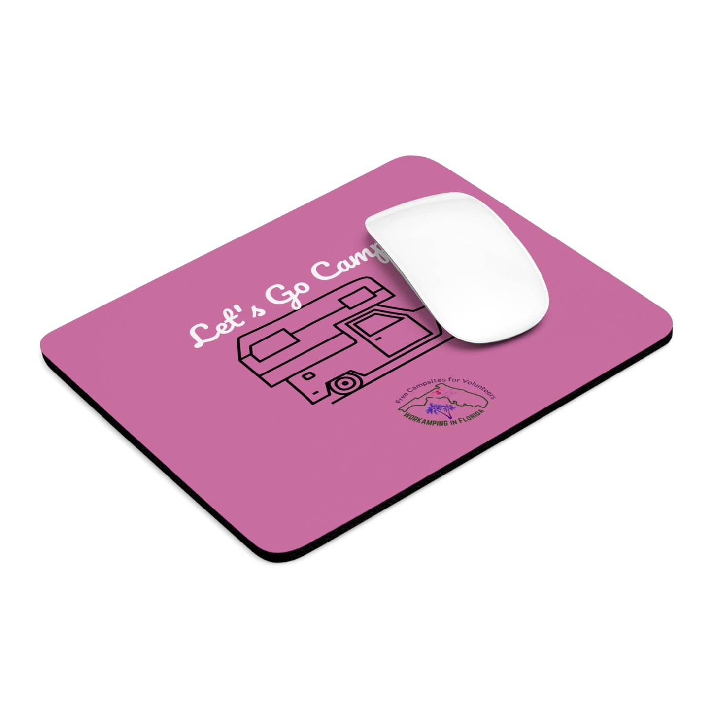 Let's Go Camping Pink Mousepad