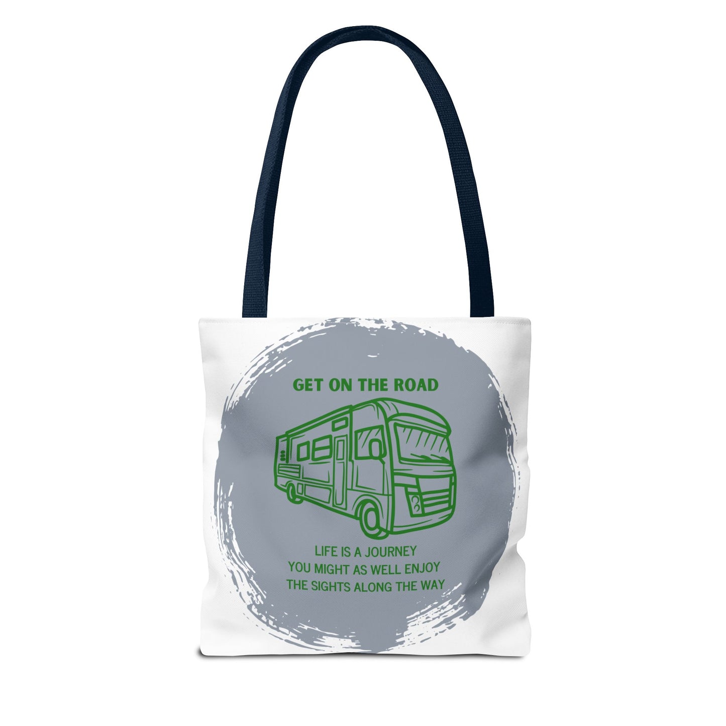 Get the Road  Life is a Journey White Tote Bag (AOP)