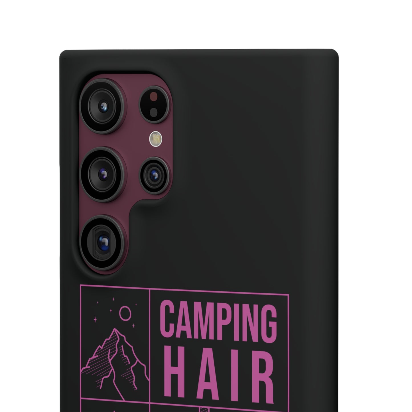 Camp Hair Dont Care iPhone and Samsung Black Cellphone Snap Cases