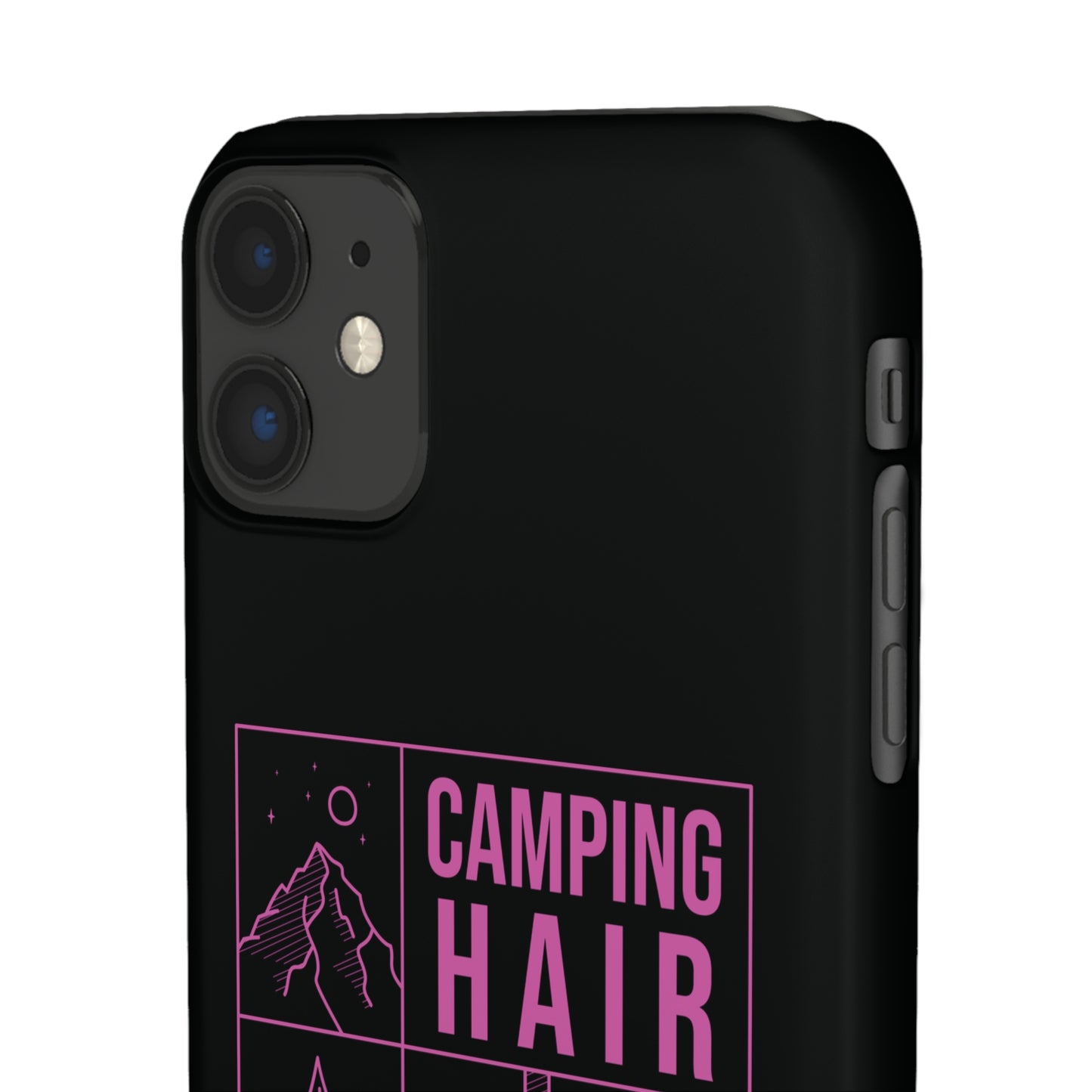 Camp Hair Dont Care iPhone and Samsung Black Cellphone Snap Cases