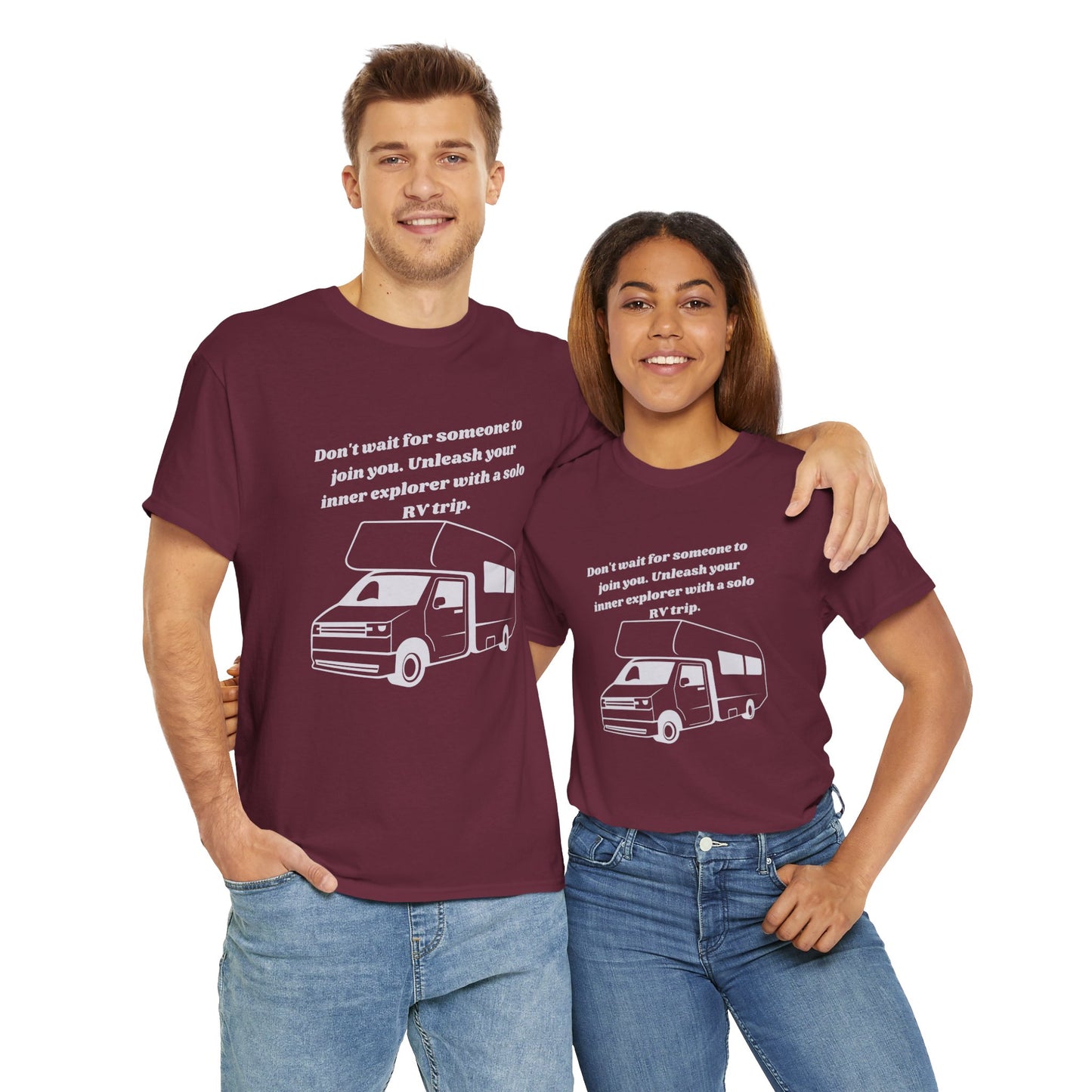 Don't Wait Go On Your Own RVing Adventures Dark Colors Unisex Heavy Cotton Tee