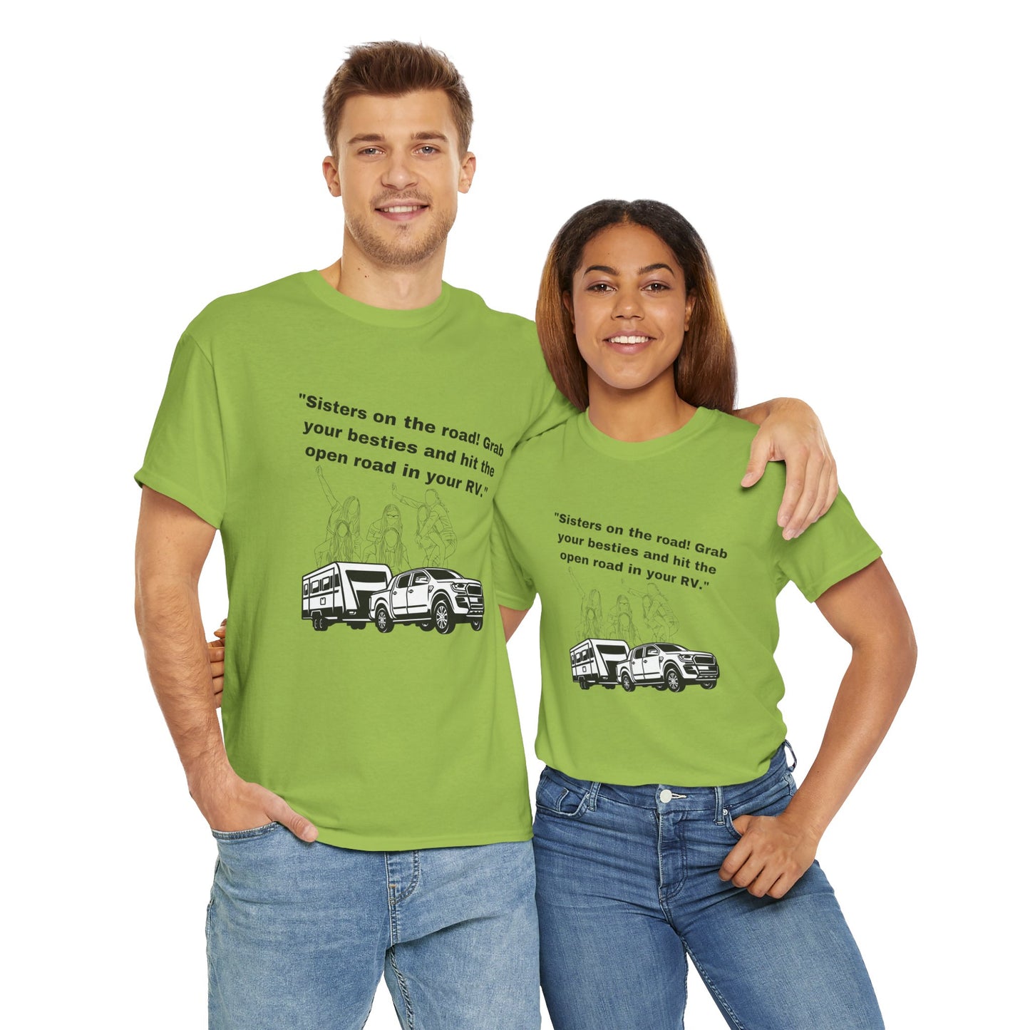 Sisters on the Road Light Colored Unisex Heavy Cotton Tee