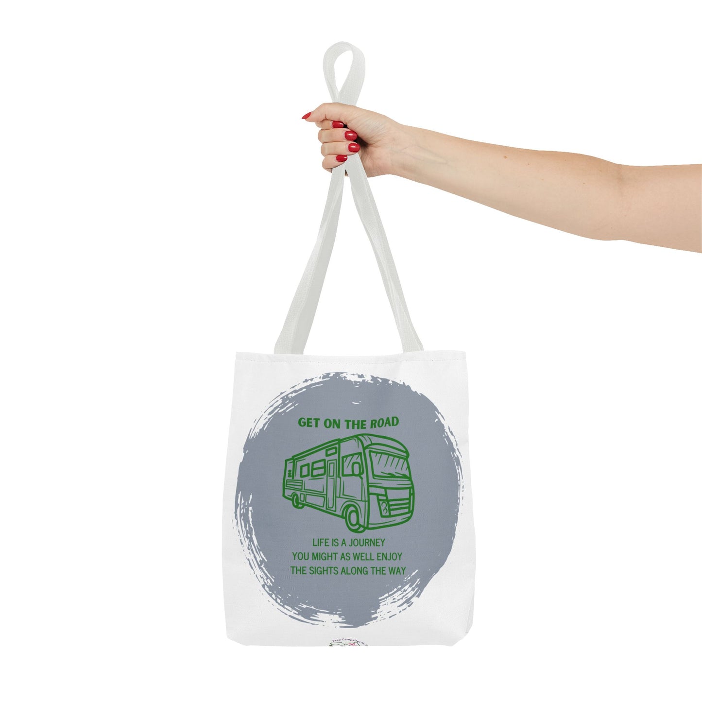 Get the Road  Life is a Journey White Tote Bag (AOP)