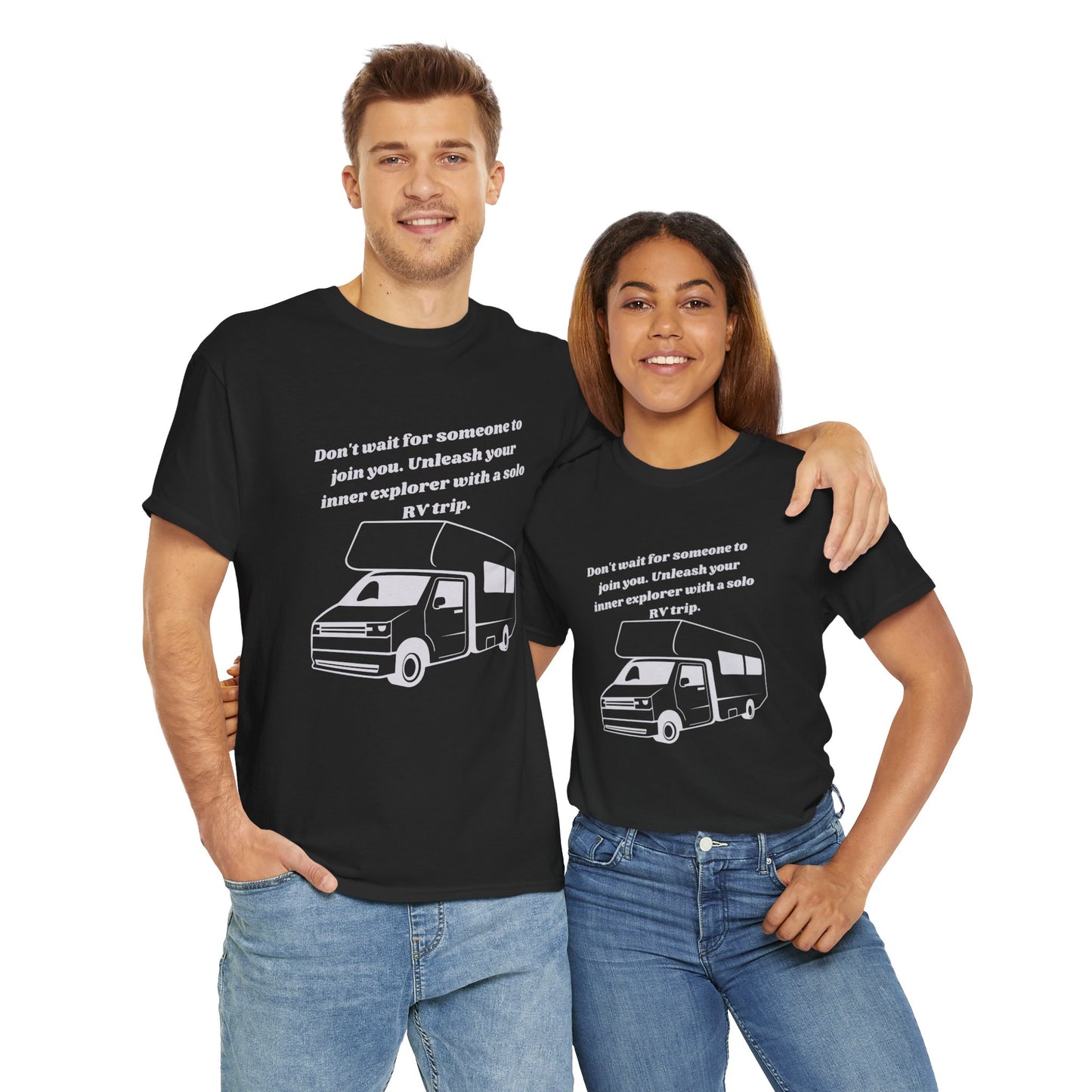 Don't Wait Go On Your Own RVing Adventures Dark Colors Unisex Heavy Cotton Tee