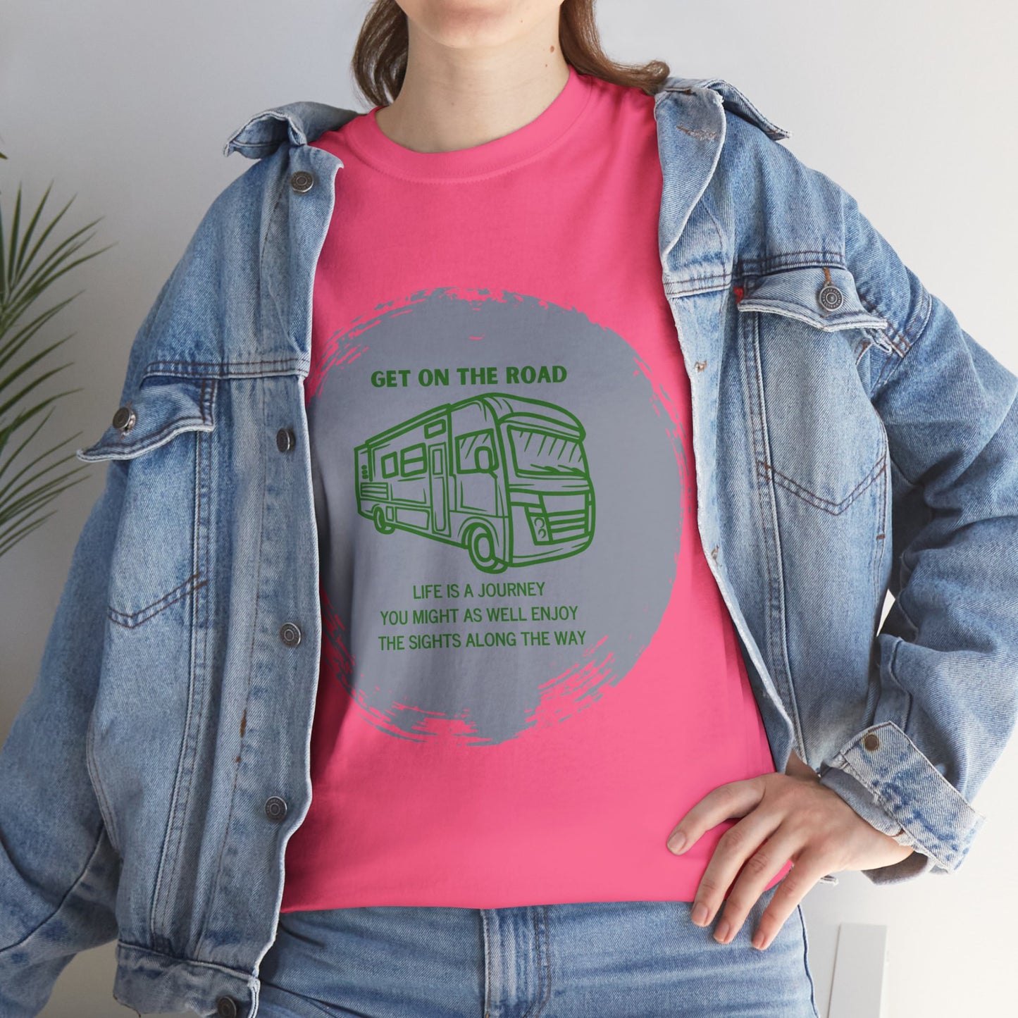 Get on the Road Life Is a Journey Unisex Heavy Cotton Tee