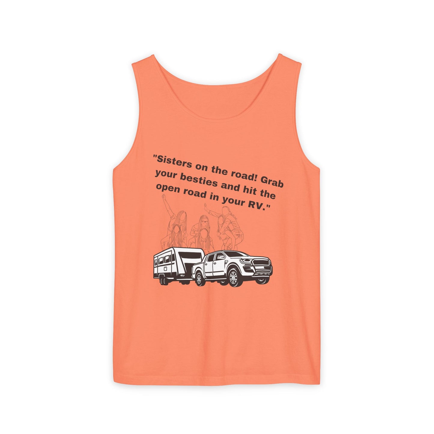 Sisters Hit the Road RVing Unisex Garment-Dyed Tank Top