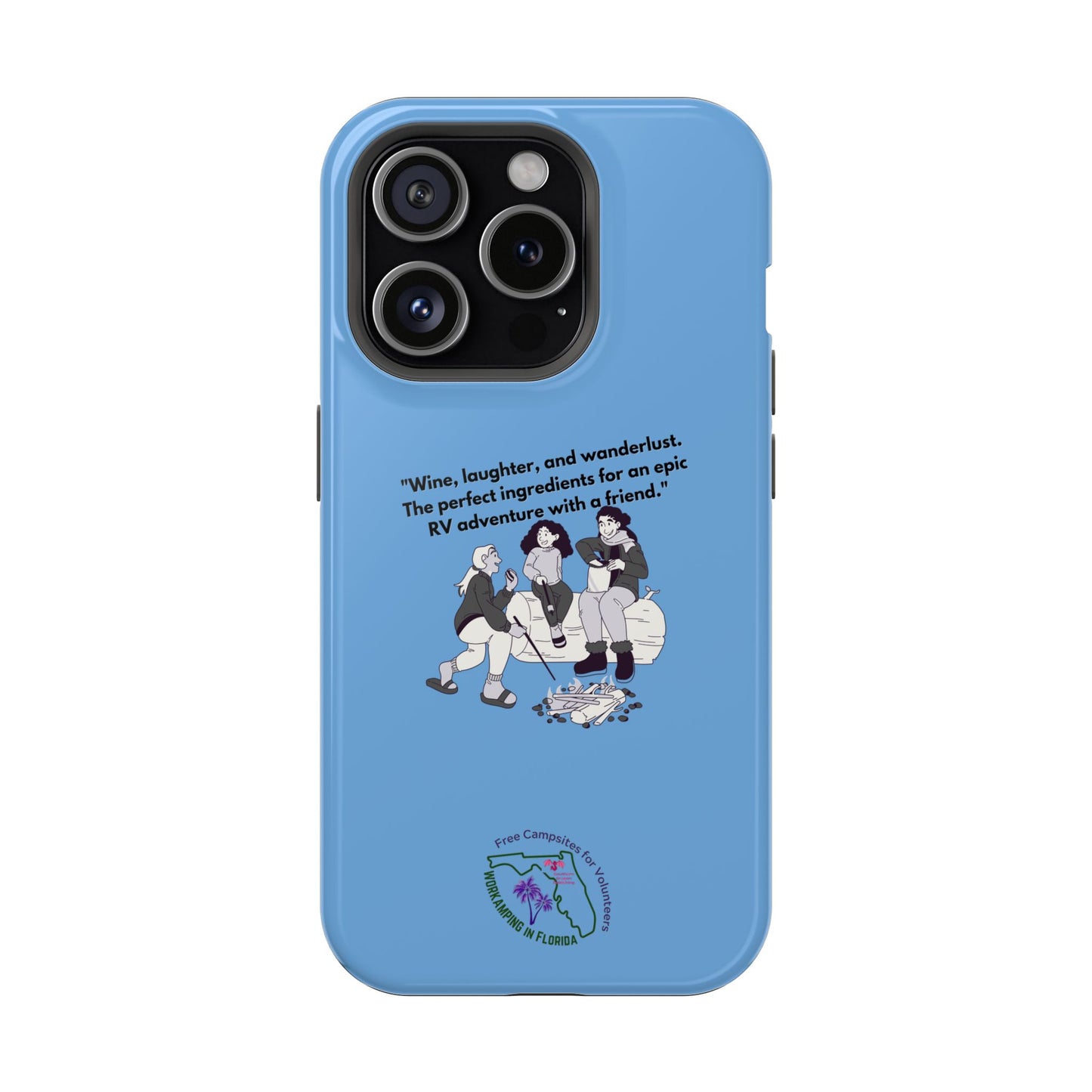 Wine Laughter and Wanderlust RVing Women Blue Magnetic Tough Cases