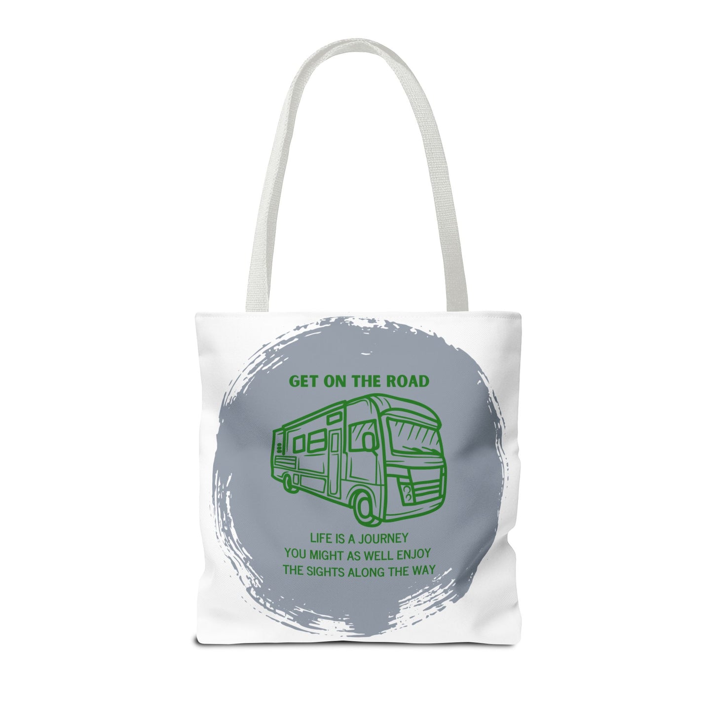 Get the Road  Life is a Journey White Tote Bag (AOP)