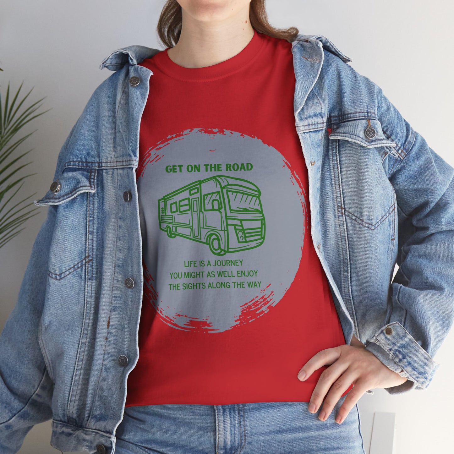 Get on the Road Life Is a Journey Unisex Heavy Cotton Tee