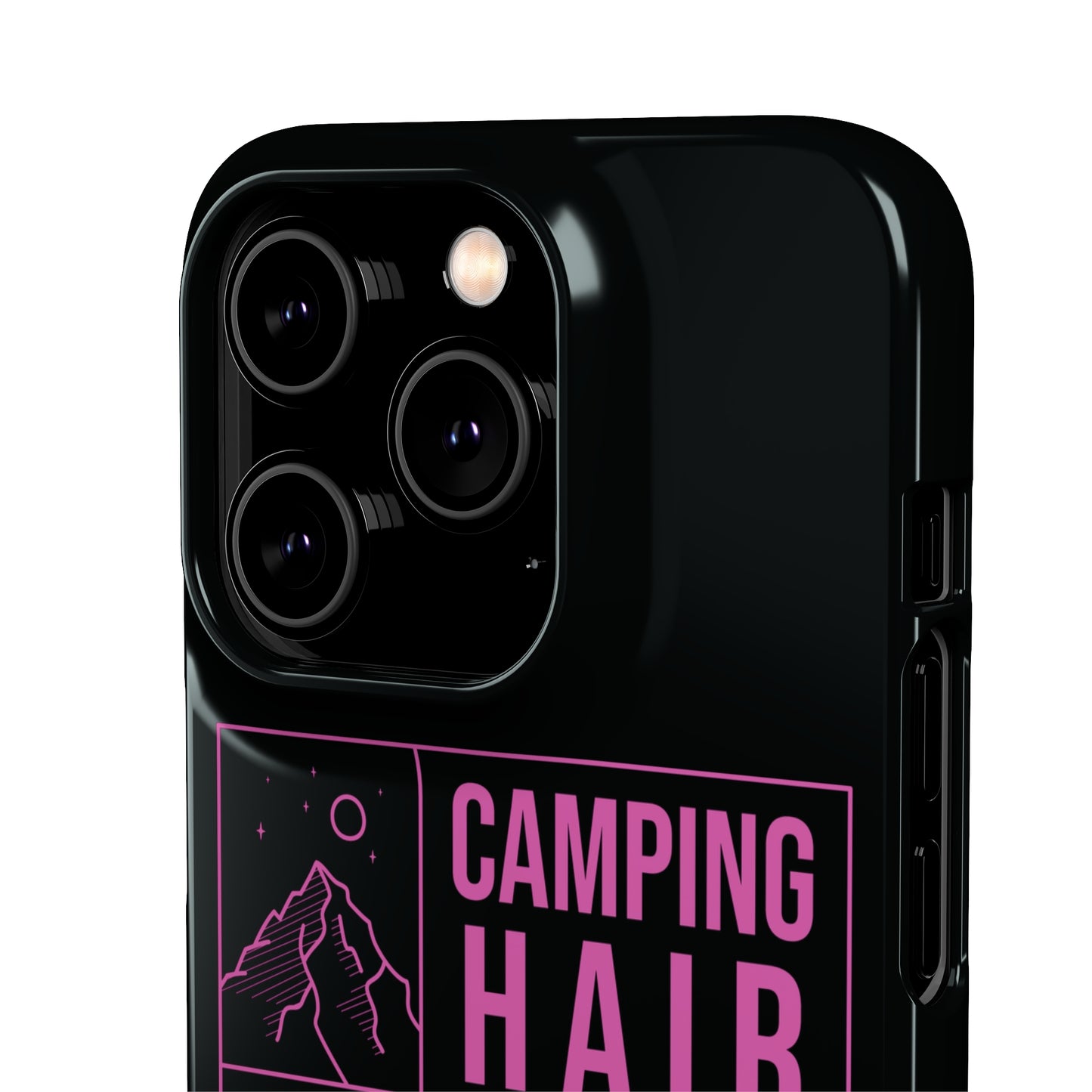 Camp Hair Dont Care iPhone and Samsung Black Cellphone Snap Cases