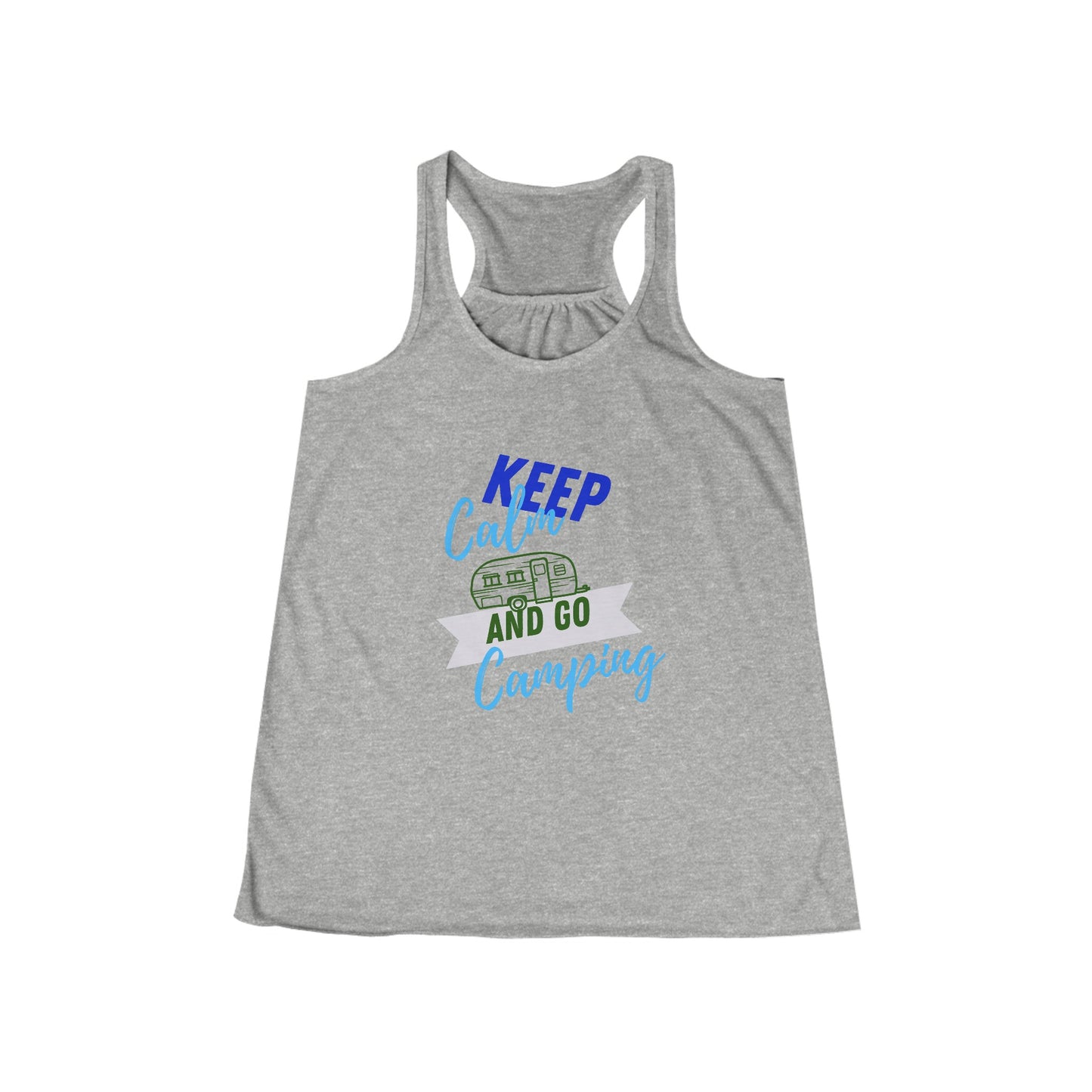 Keep Calm Lets Go Camping Women's Flowy Racerback Tank