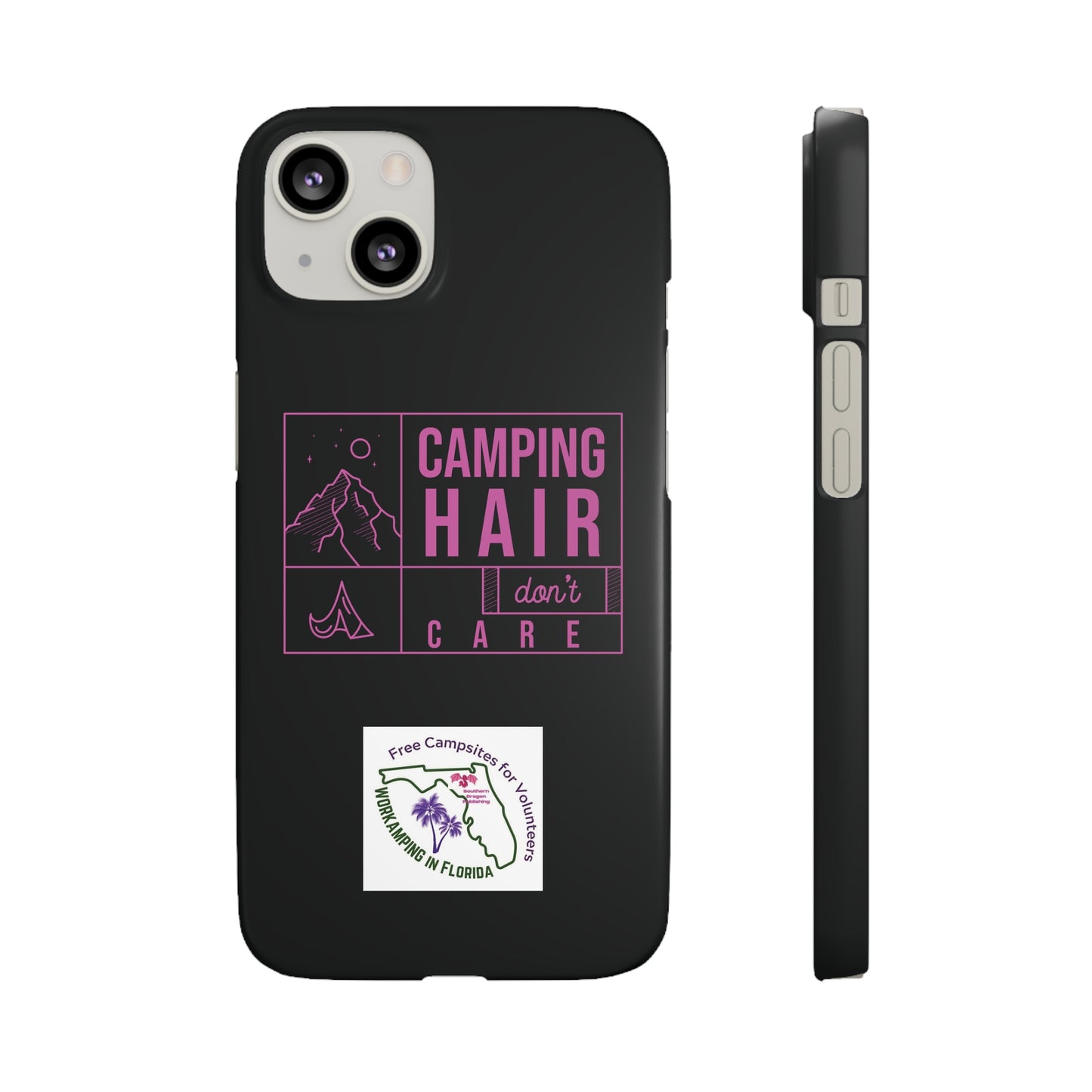 Camp Hair Dont Care iPhone and Samsung Black Cellphone Snap Cases