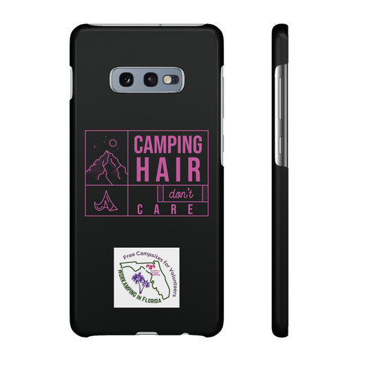 Camp Hair Dont Care iPhone and Samsung Black Cellphone Snap Cases