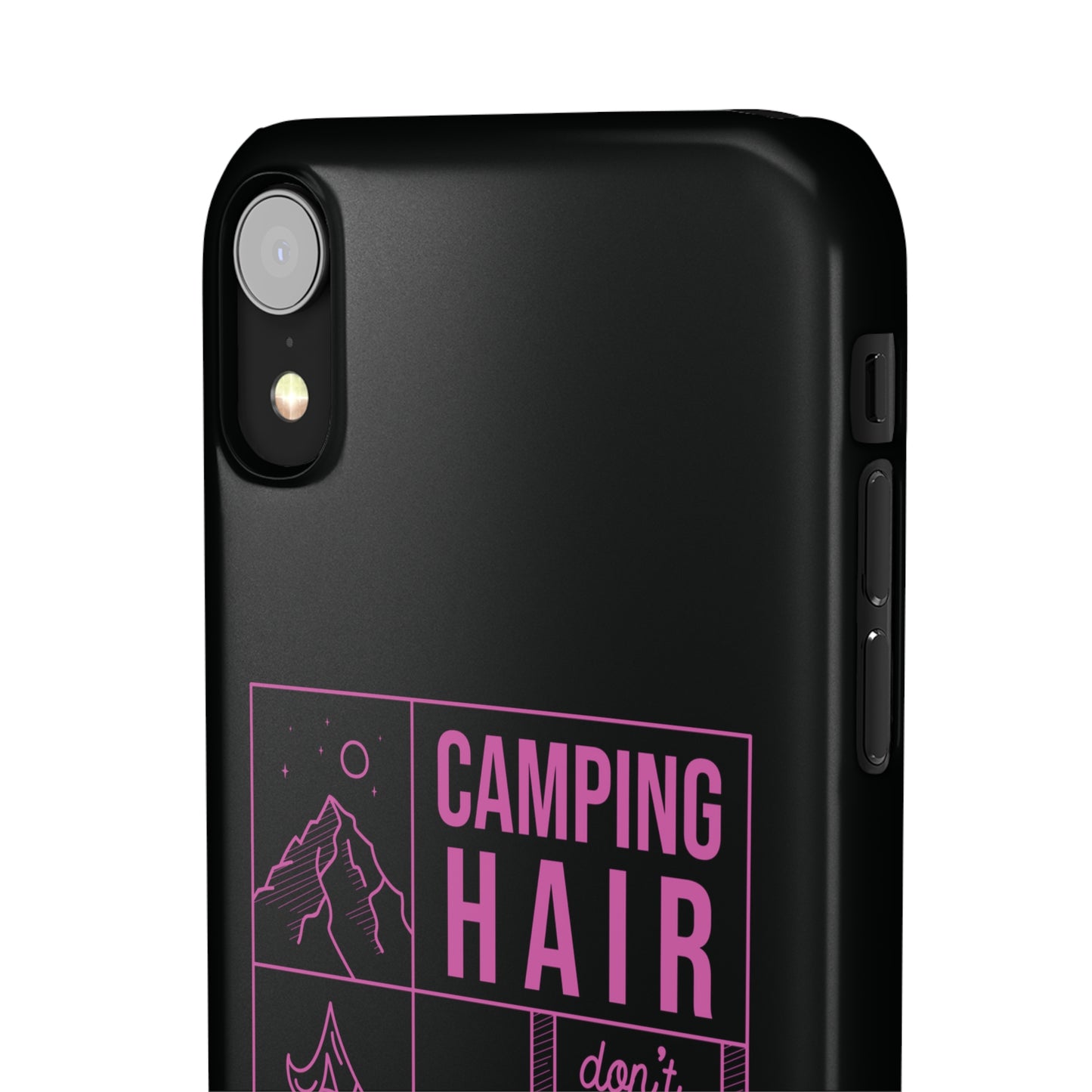 Camp Hair Dont Care iPhone and Samsung Black Cellphone Snap Cases