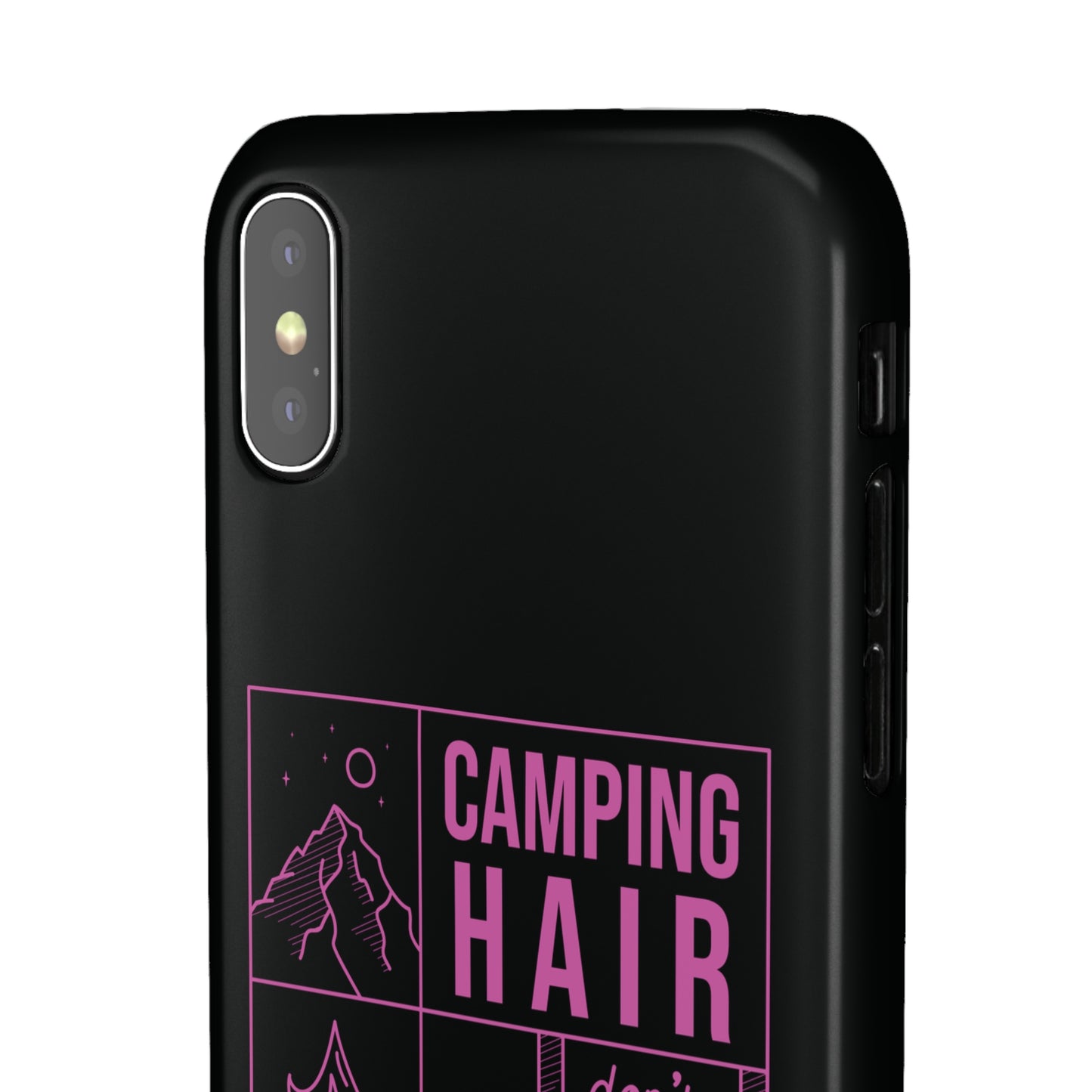 Camp Hair Dont Care iPhone and Samsung Black Cellphone Snap Cases