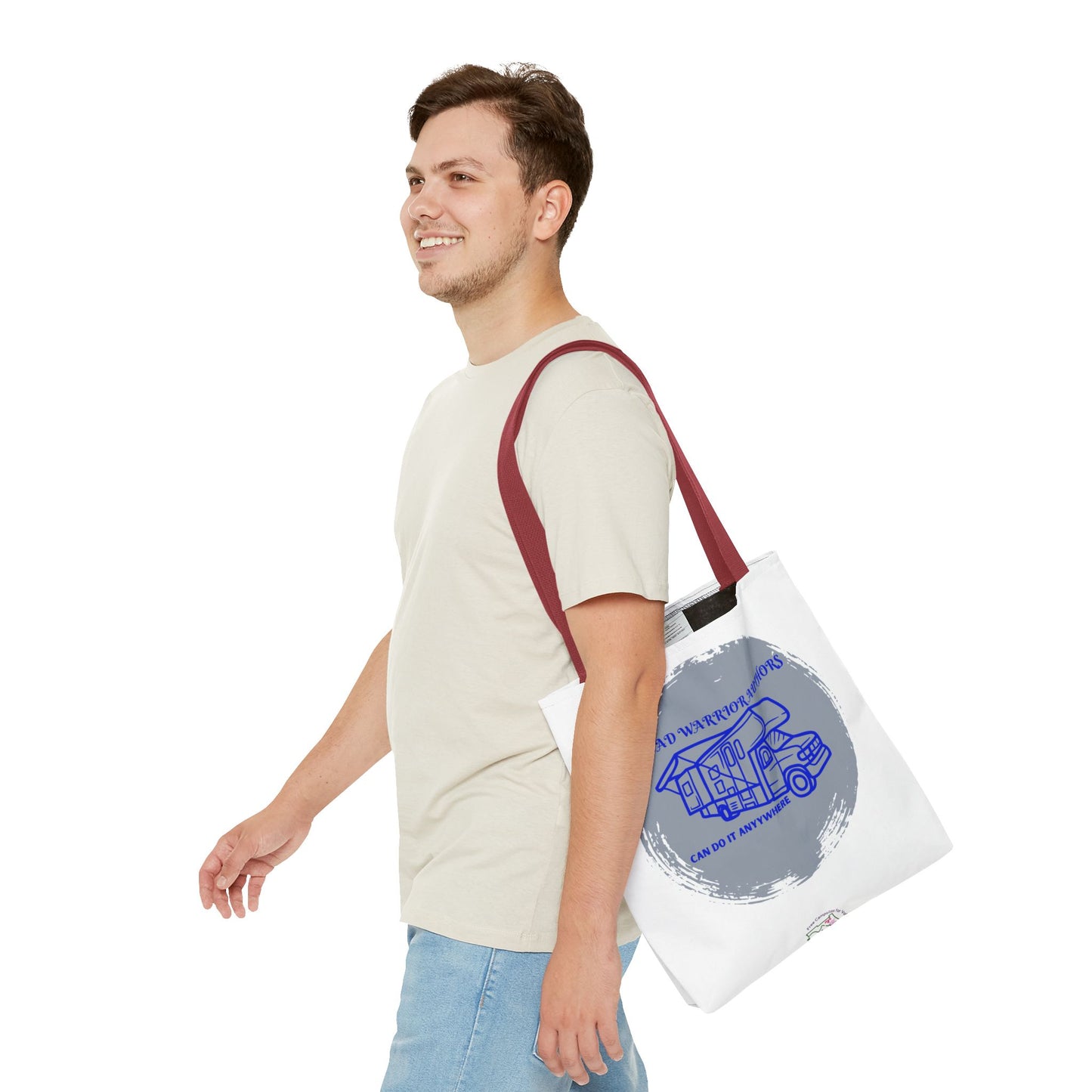 Road Warrior Can Do It Anywhere White Tote Bag (AOP)