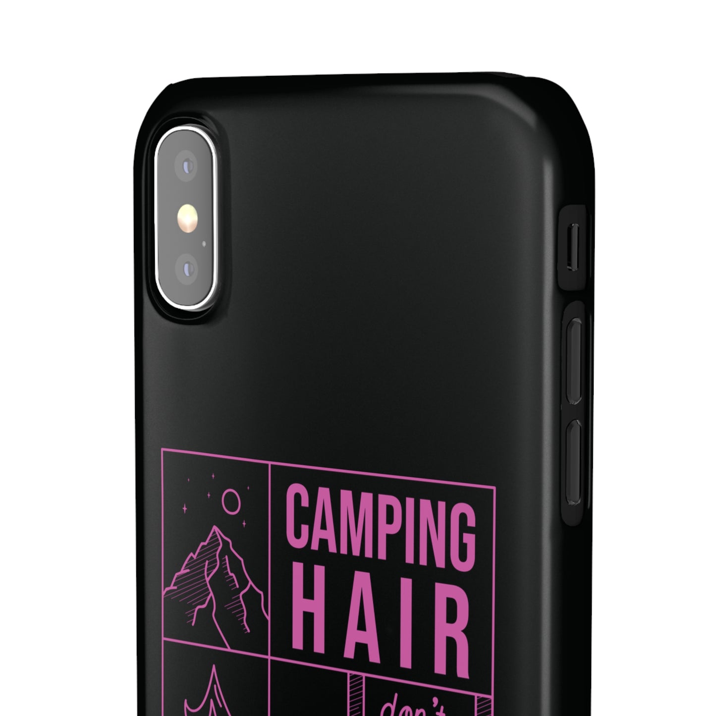 Camp Hair Dont Care iPhone and Samsung Black Cellphone Snap Cases