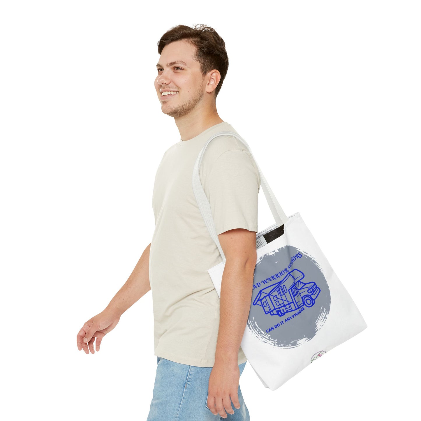 Road Warrior Can Do It Anywhere White Tote Bag (AOP)