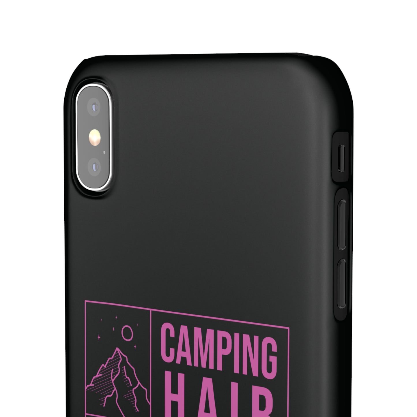 Camp Hair Dont Care iPhone and Samsung Black Cellphone Snap Cases