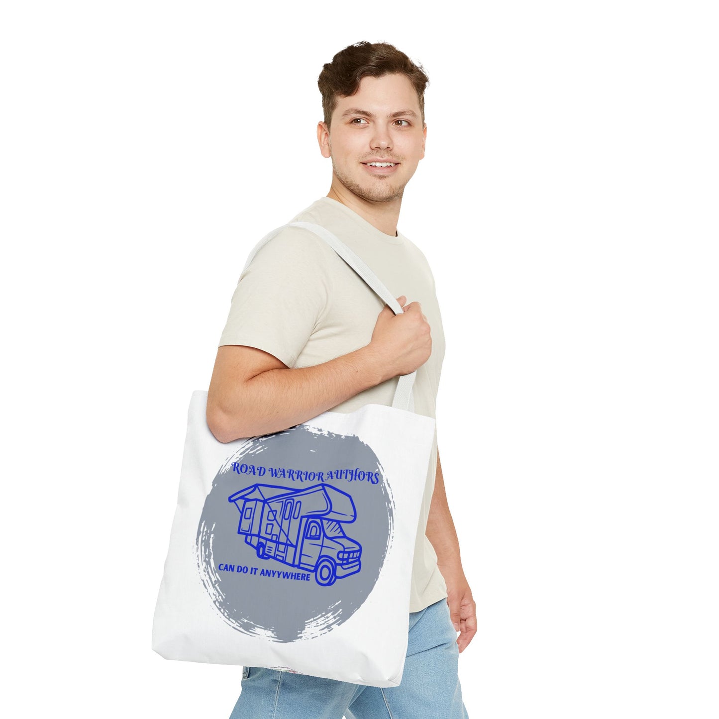 Road Warrior Can Do It Anywhere White Tote Bag (AOP)