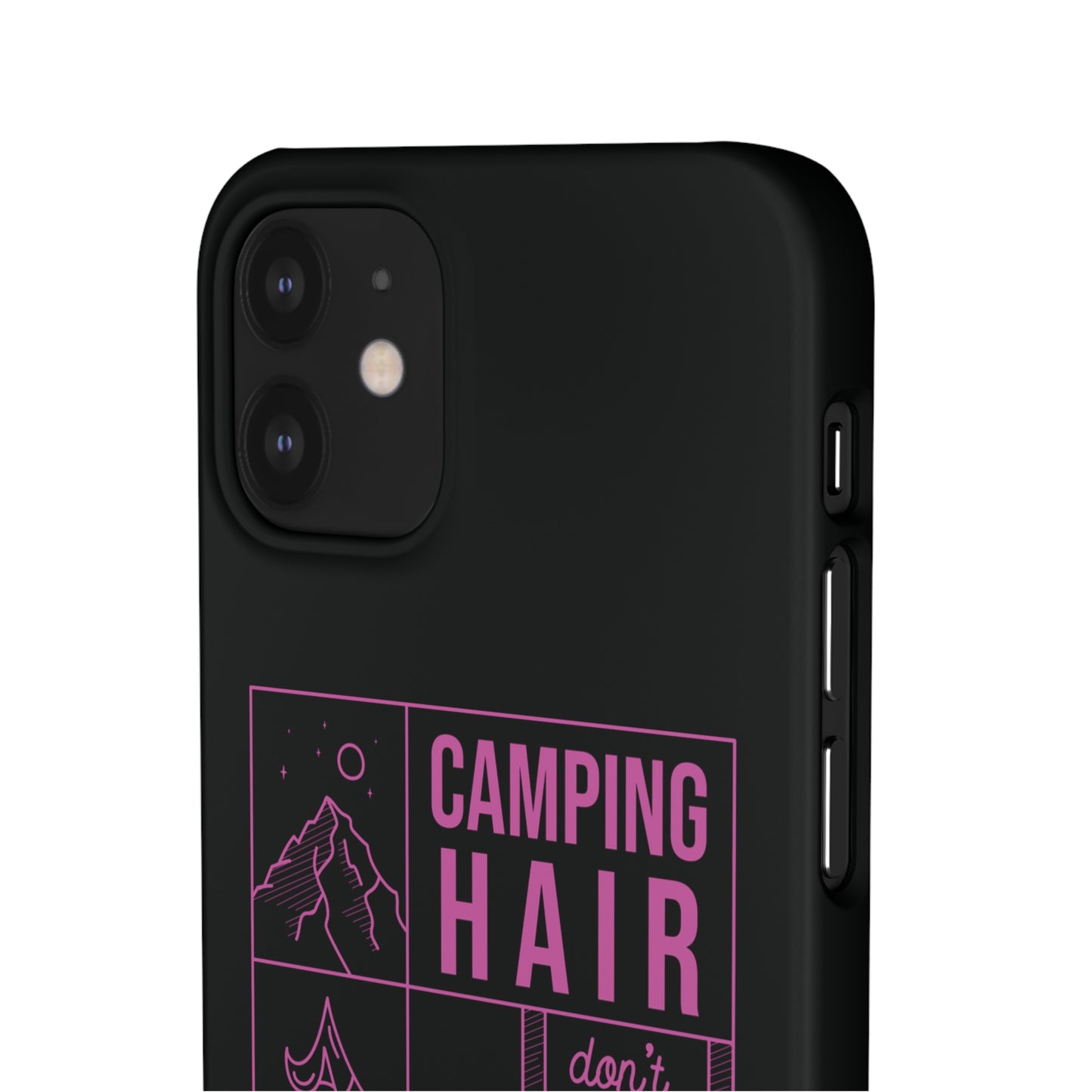 Camp Hair Dont Care iPhone and Samsung Black Cellphone Snap Cases