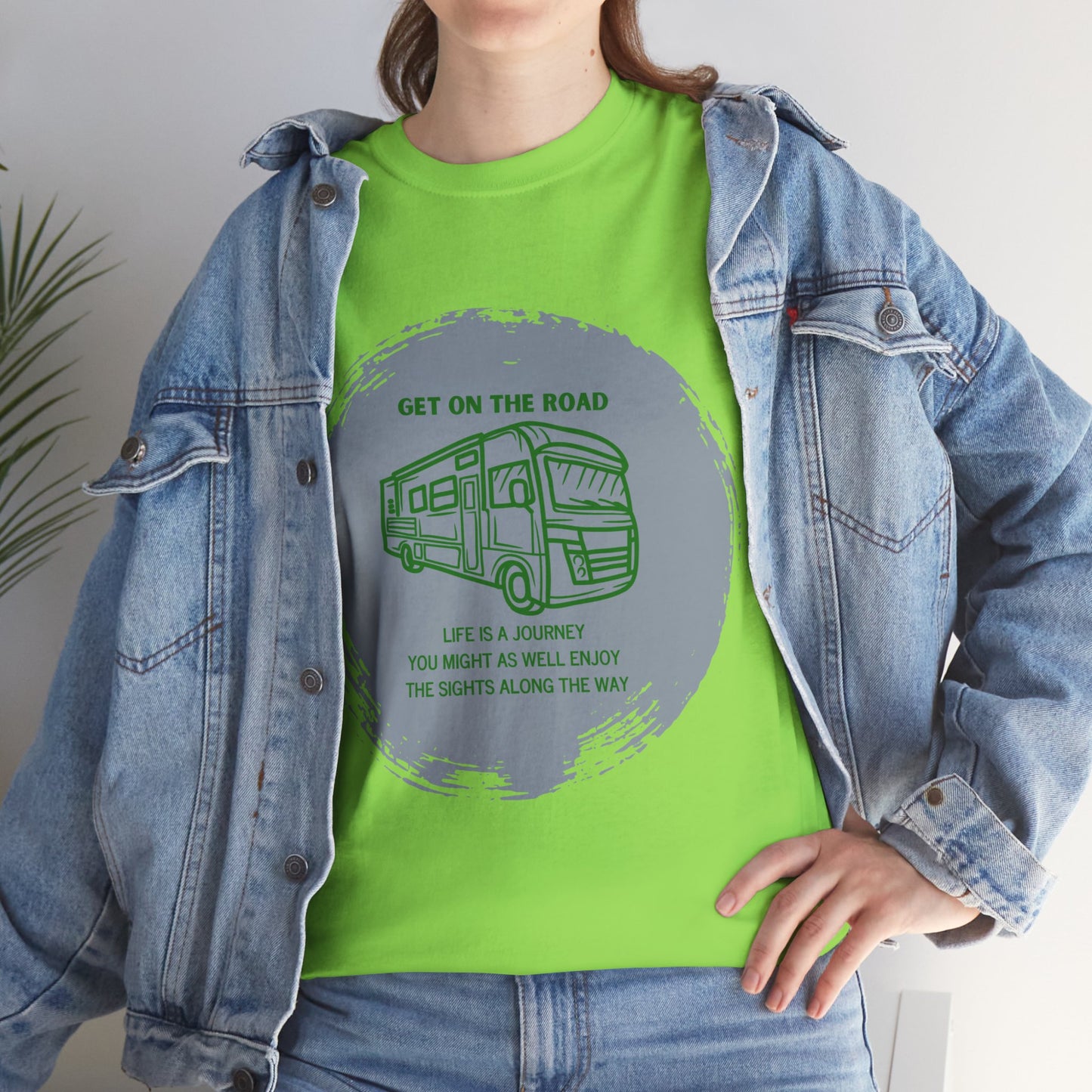 Get on the Road Life Is a Journey Unisex Heavy Cotton Tee