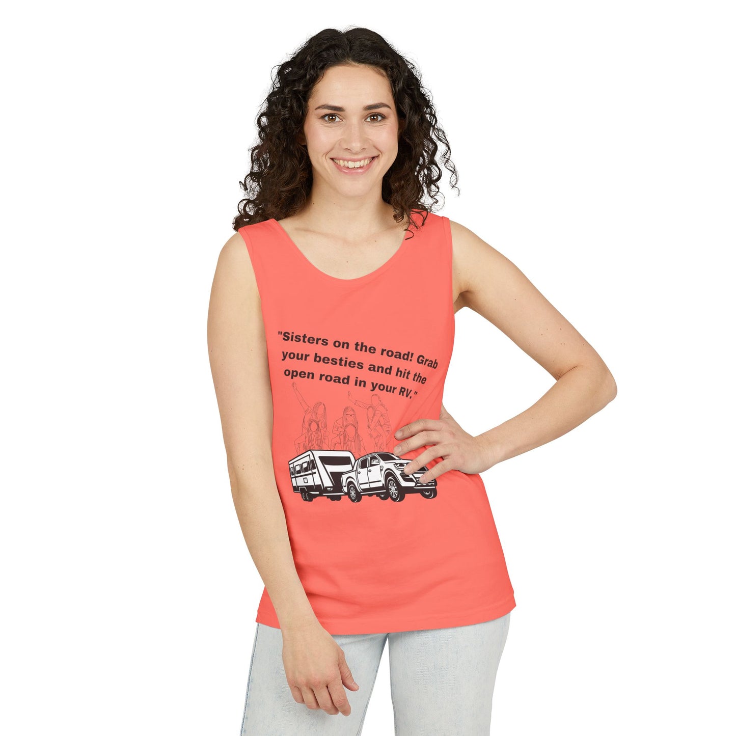 Sisters Hit the Road RVing Unisex Garment-Dyed Tank Top