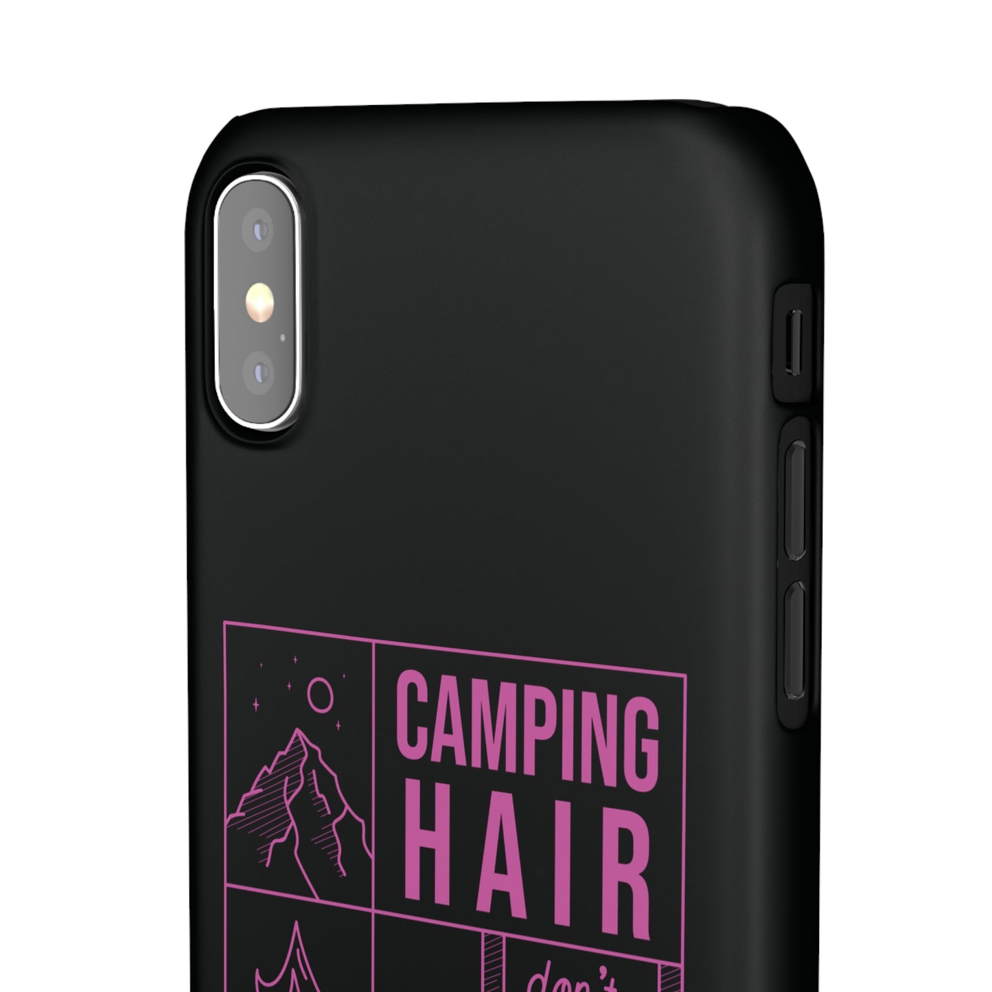 Camp Hair Dont Care iPhone and Samsung Black Cellphone Snap Cases