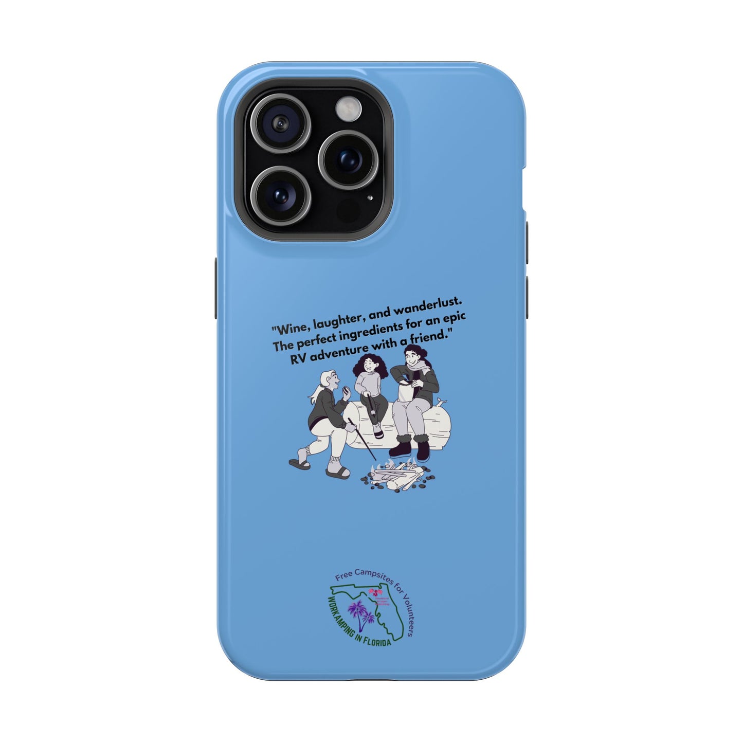 Wine Laughter and Wanderlust RVing Women Blue Magnetic Tough Cases