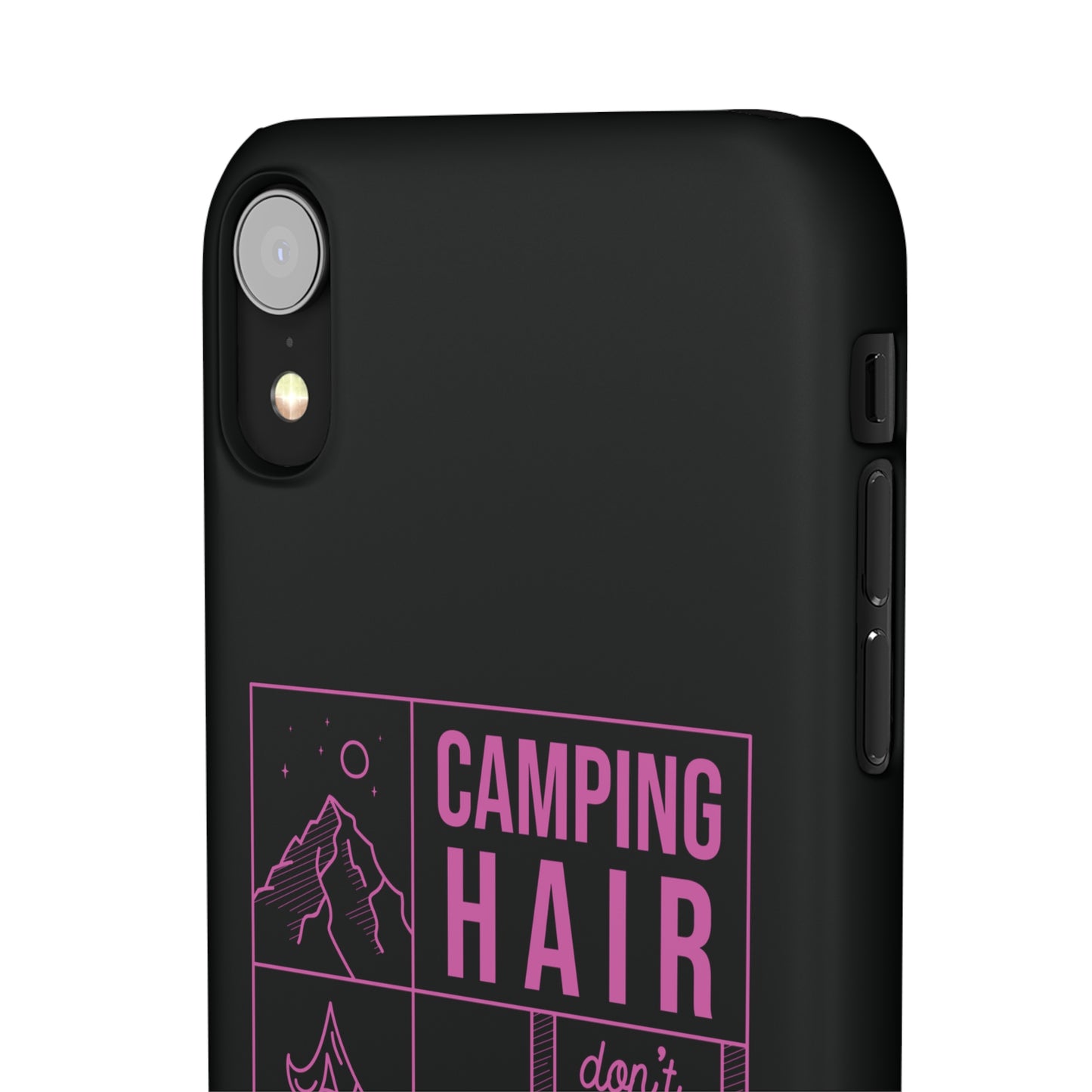 Camp Hair Dont Care iPhone and Samsung Black Cellphone Snap Cases