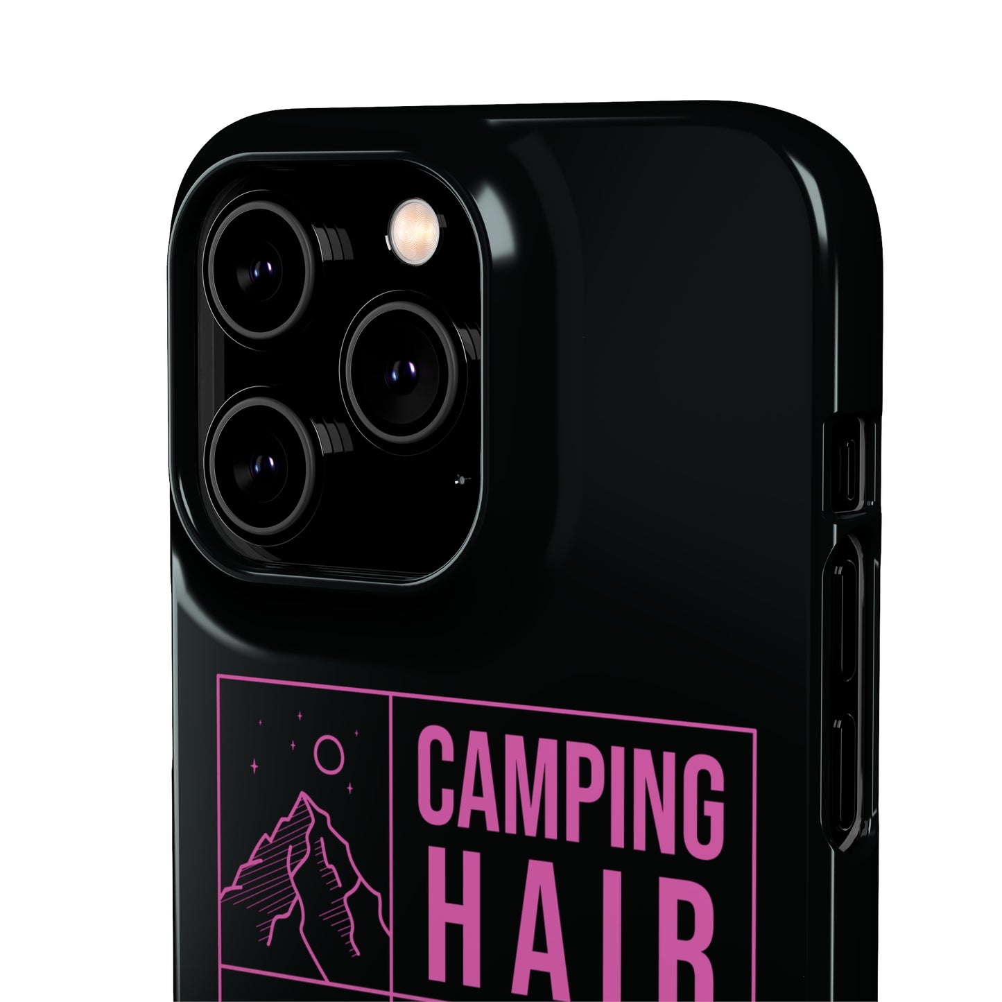 Camp Hair Dont Care iPhone and Samsung Black Cellphone Snap Cases