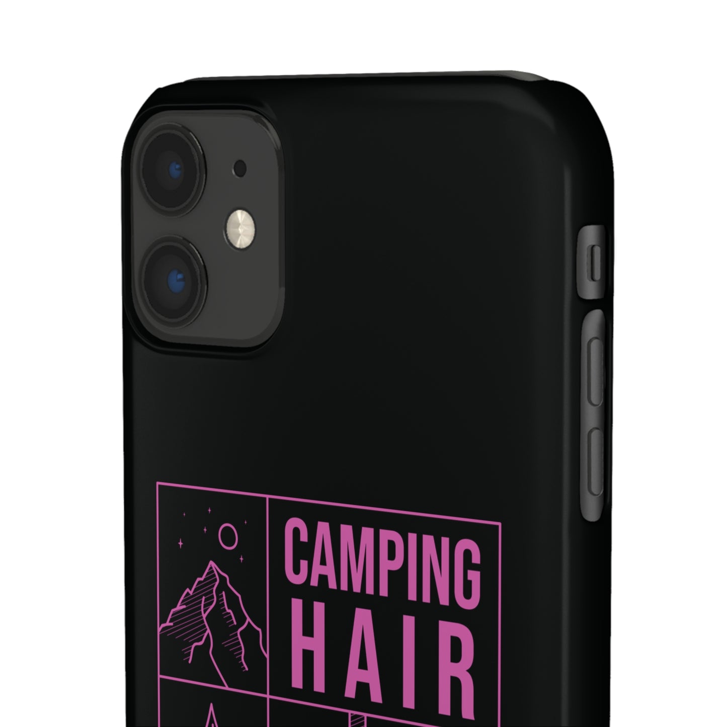 Camp Hair Dont Care iPhone and Samsung Black Cellphone Snap Cases