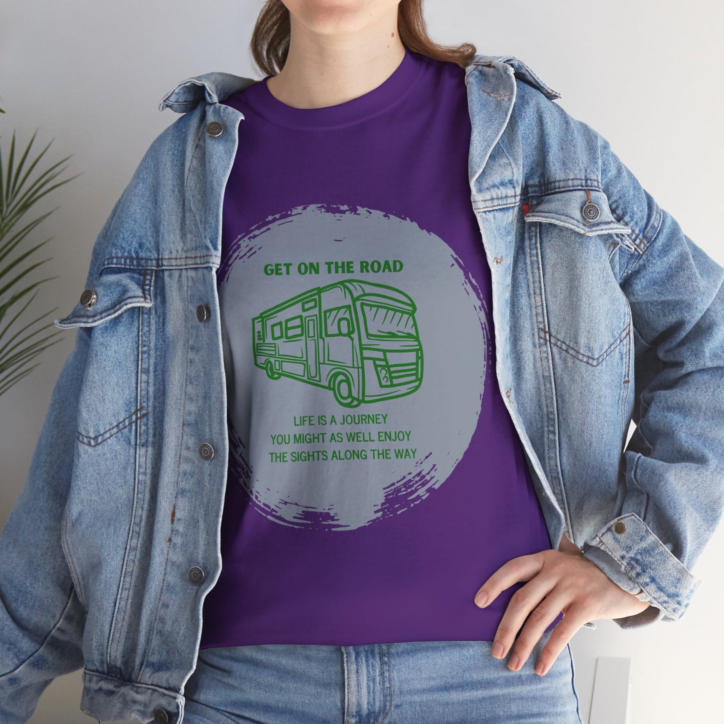 Get on the Road Life Is a Journey Unisex Heavy Cotton Tee