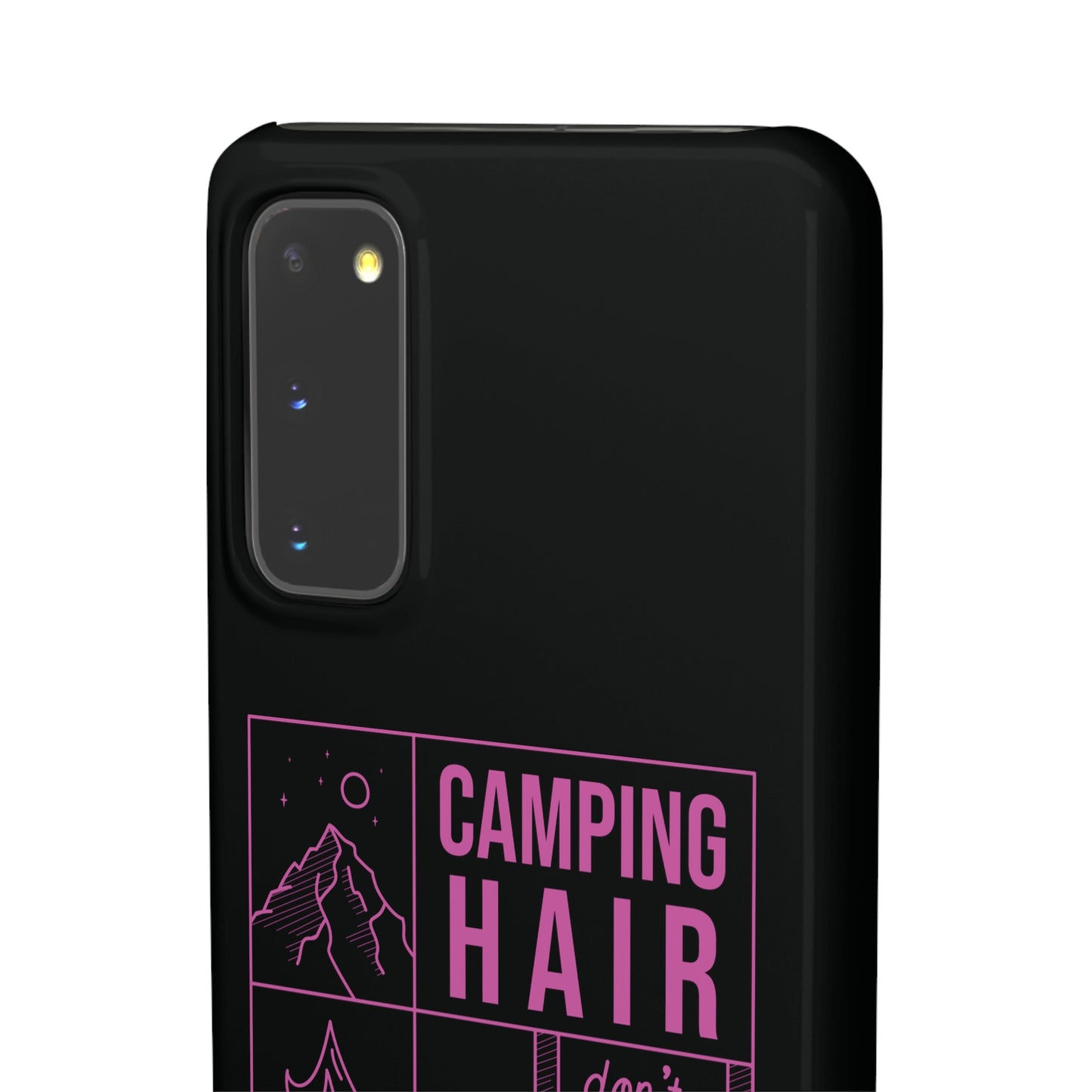 Camp Hair Dont Care iPhone and Samsung Black Cellphone Snap Cases